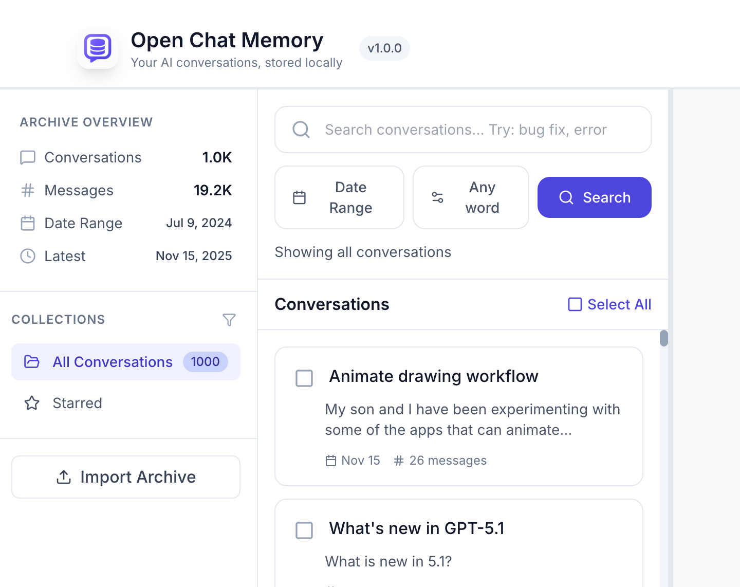 Search your ChatGPT conversations